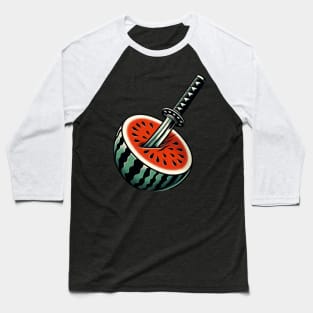 Katana in Watermelon Baseball T-Shirt